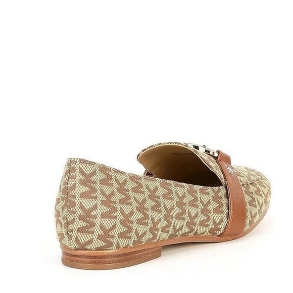 Michael Kors Rory Logo Jacquard Loafers Beige/Brown Textile Women's Size 7 Slip - Picture 3 of 12